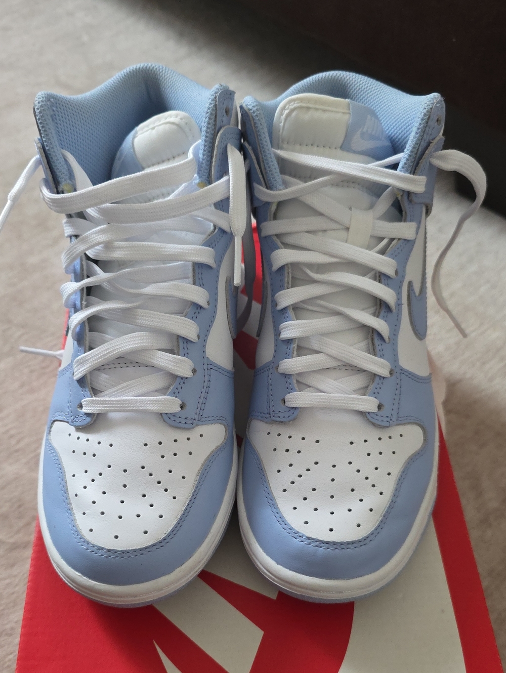 Nike Women's High-Top Sneakers in Light Blue and White